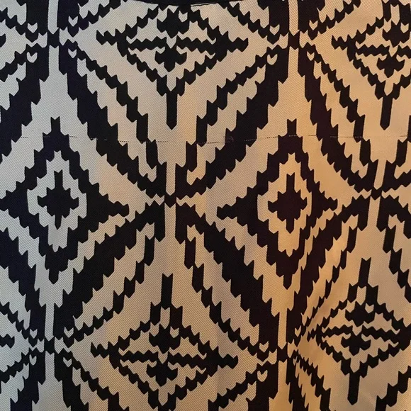 Silk Milly shirt dress, preppy printed navy blue and white, size 6 - Picture 8 of 9